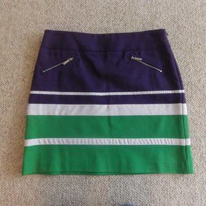 Anne Klein blue, green, white mini skirt Size 10